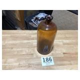 Vintage brown glass apothecary, large size bottle