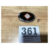 Allis Chalmers belt buckle and matching tie tak