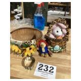 Baskets and Paddington Bear Key chain, apple