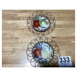 Two old matching wall hanging pieces from Japan