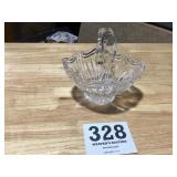 Old clear glass, bridal basket like glassware