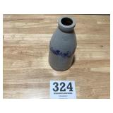 Modern sign, blue decorated stoneware piece