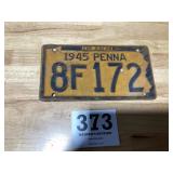 1945 Pennsylvania license plate