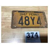 1947 Pennsylvania license plate