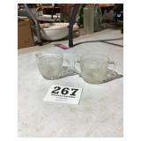 Vintage Glass Creamer & Sugar bowl matching