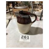 Two-toned Pitcher with spout small chip