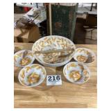 Fritos Large bowl and 4 smaller dishes