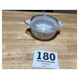 Vintage white with pink flowers pyrex baking dish