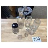 Old glass jar lot with some bottles