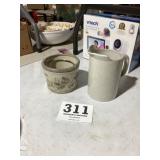 Pottery Pitcher & Decorated Bowl