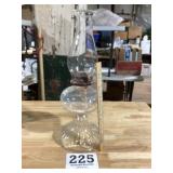 Pedestal Oil Lamp with Chimney marked Eagle