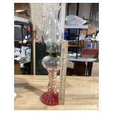 Pedestal Oil Lamp with Chimney