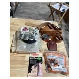 Tree hunting safety belts, ice walkers, pellet