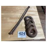 Vintage outdoor game of old metal quoits