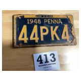 1948 Pennsylvania license plate