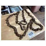 Old, roughly 10 foot heavy duty farm chain