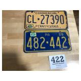 Old Pennsylvania license plates from the 1960s