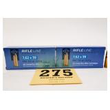 PPU 7.62X39 123GR, FMJ 2 BOXES(40 RNDS)