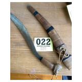 Machete with wooden sheath
