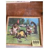 Dogs lining up the putt