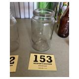 Vintage economy, glass Mason style jar