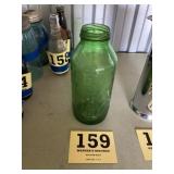 Vintage water and juice bottle green glass 32
