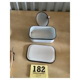 Enamel where small container and funnel