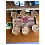 Vintage serving tray and coasters