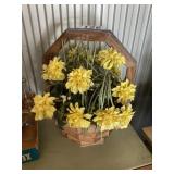 Large wooden decorative flower pot