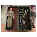 G.I. Joe dolls, footlocker, and accessories