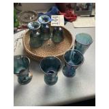 Carnival glass goblets