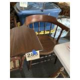 Wooden barrel back telephone chair