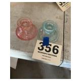 Depression, glass candle holders