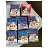 Porcelain bisque Santaï¿½s village ornaments