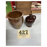 Brown crock and jug as shown