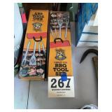 Two 4 piece barbecue tool set