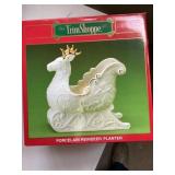 Porcelain reindeer planter