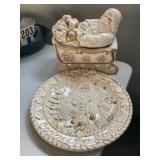 Holidays treasures cookie jar and plate