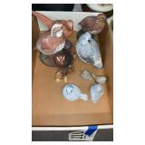 Quail and other bird figurines