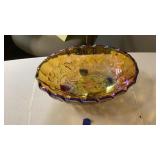 Amber carnival fruit boat/bowl