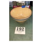 Blue banded 9 inch stoneware bowl