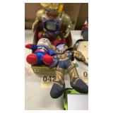 Lug nut and Thanos, plushy and Fisher-Price