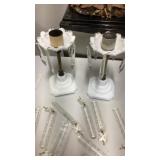 Two milk glass with prism