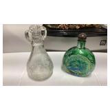 Christmas poinsettia 1974 decanter/clear glass