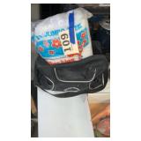 Jason Singer, duffel bag with jumbo size bag of