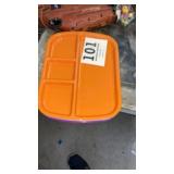 Stack of dinner serving trays