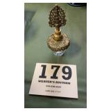 Crystal and brass perfume model with glass