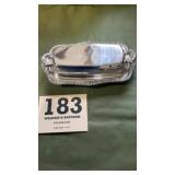 Colonel silver on copper butter dish