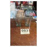 Pair of large Coca-Cola glasses