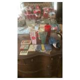 Coca-Cola lot plastic cups, popcorn containers,